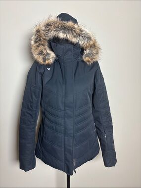 Obermeyer Black Ski Jacket with Faux Fur Trim Hood